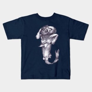 Halloween Macabre Merman Meerjungfrau Vector Kids T-Shirt